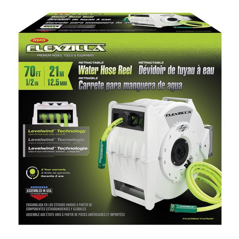 Legacy Flexzilla 70 ft. Green and White Heavy Duty Hose Reel