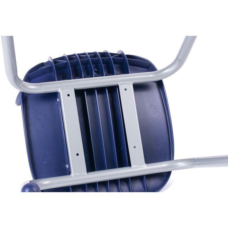 School Student Stack Chair - Luxurious and Comfortable with Riveted Frame 14'' Blue - for Classrooms in Home Learning or Office - Pack of 4 Chairs