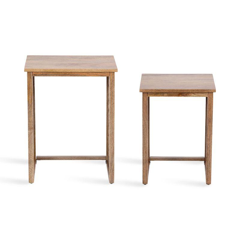 Kate and Laurel Karni Wooden Nesting Tables, 2 Piece, Natural