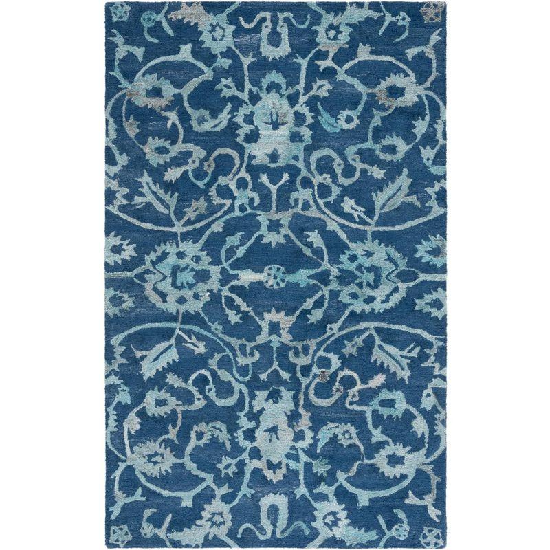 Anatolia AN401 Handmade Tufted Area Rug - Navy - 5' X 8' - Safavieh
