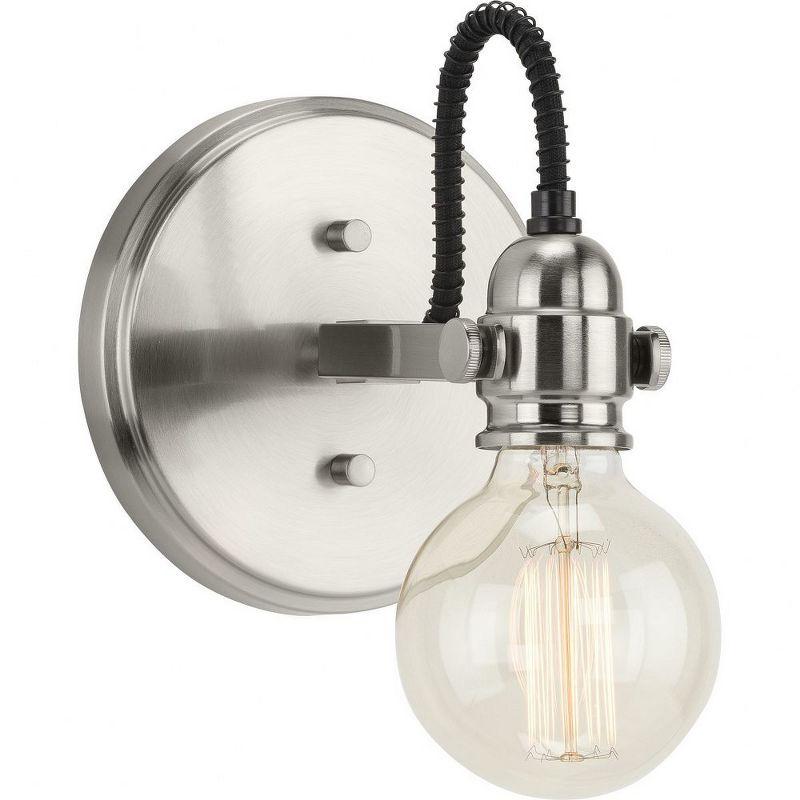 Progress Lighting, Axle Collection, 1-Light, Bath Vanity Light, Brushed Nickel, Vintage Style