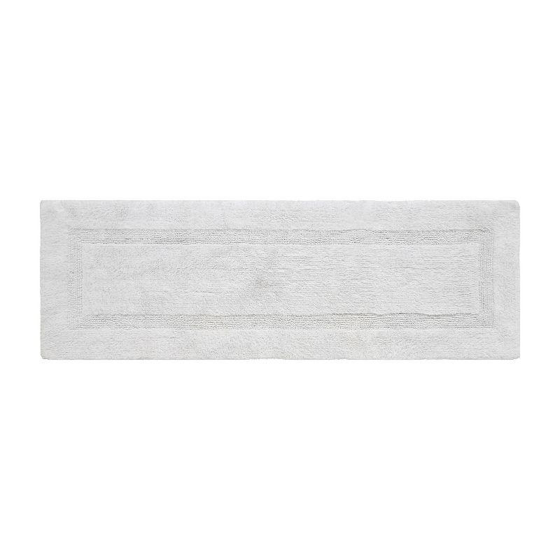 Better Trends Lux 100% Cotton Tufted Solid Reversible Bath Rug 20" x 60" Runner - White