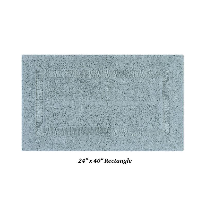 Better Trends Lux 100% Cotton Tufted Solid Reversible Bath Rug Set 3 PC (17" x 24" | 24" x 40" | 20" x 60") - Blue