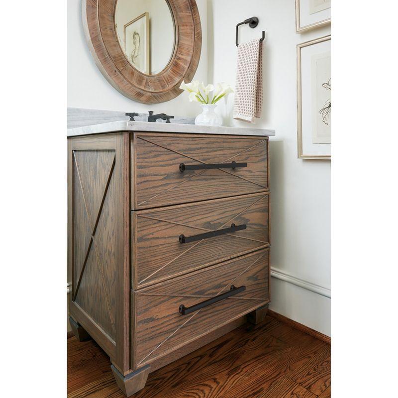 Amerock Everett 10-1/16 inch (256mm) Center-to-Center Matte Black Cabinet Pull