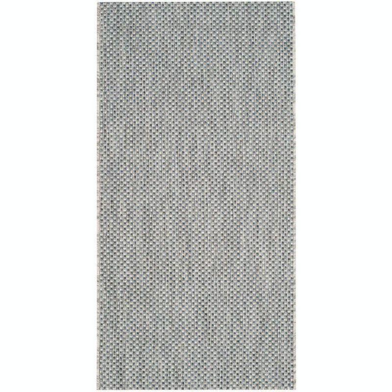 Reversible Easy-Care Synthetic Area Rug in Sleek Gray, 2'7" x 5'