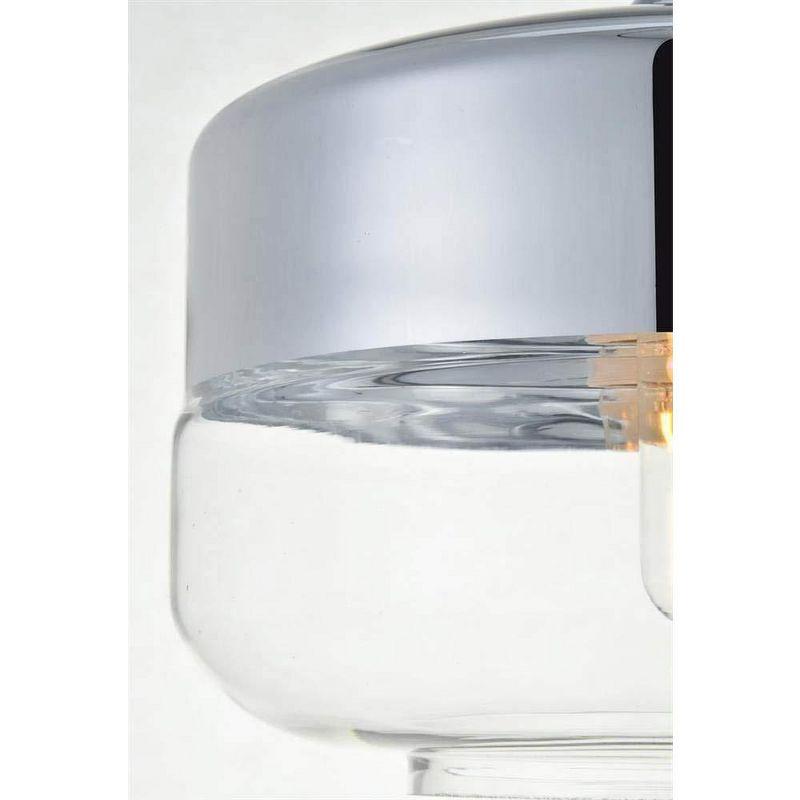 Elegant Lighting Ashwell 1 Light Chrome Pendant With Clear Glass