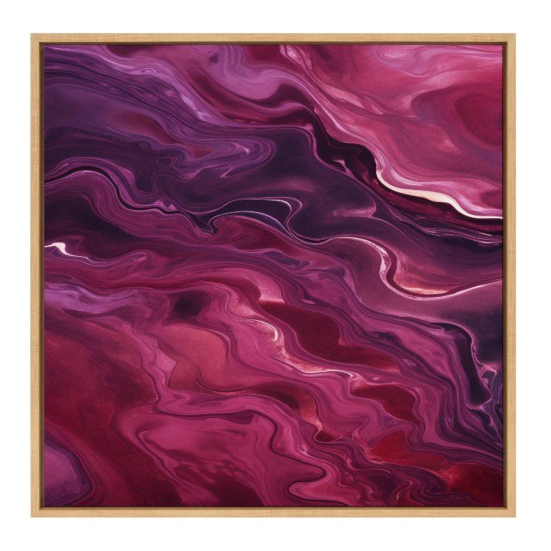 Kate & Laurel All Things Decor 30"x30" Tonal Abstract Purple Plum Framed Canvas by The Creative Bunch Studio Natural