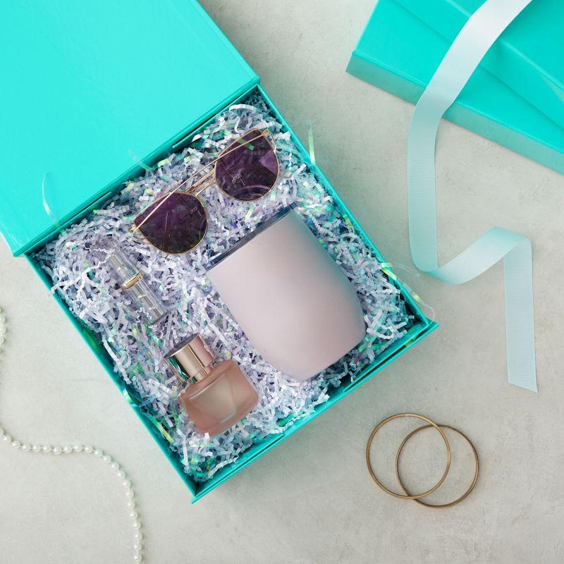 Stockroom Plus 6 Pack Proposal Boxes with Lid for Groomsmen, Bridesmaid, 9.5 x 9.5 x 3.5 Inch Glossy Teal Magnetic Gift Box