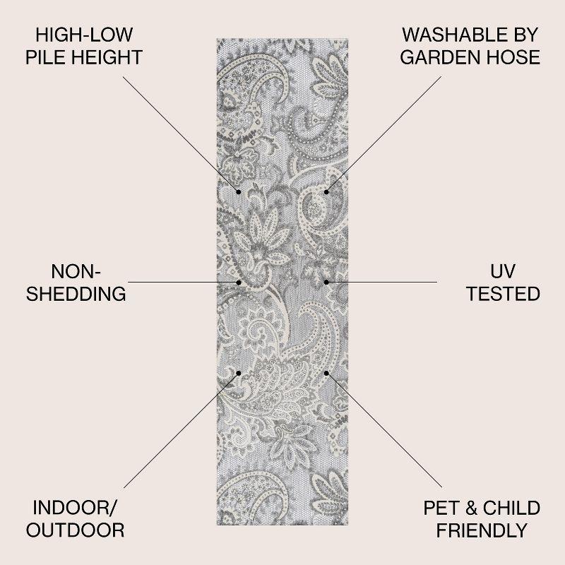 Julien Paisley High-Low Indoor/Outdoor Area Rug - JONATHAN Y