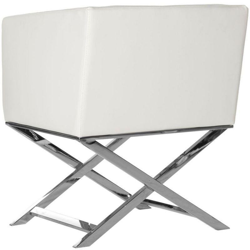 Celine Chair - FOX2033 - White/Chrome - Safavieh