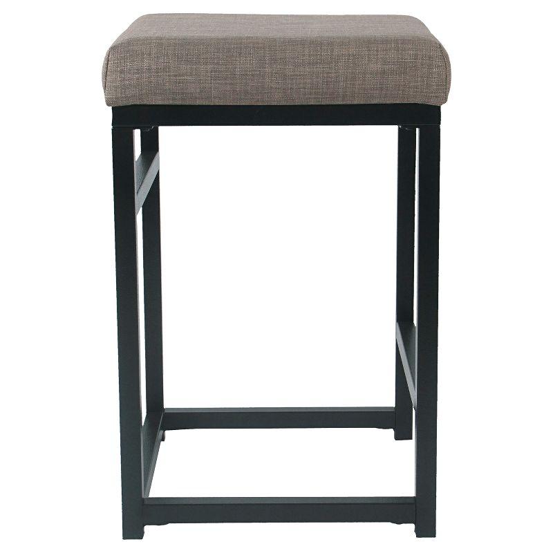 24" Open Back Metal Counter Height Barstool Dark Gray - HomePop: Kitchen Island Seating