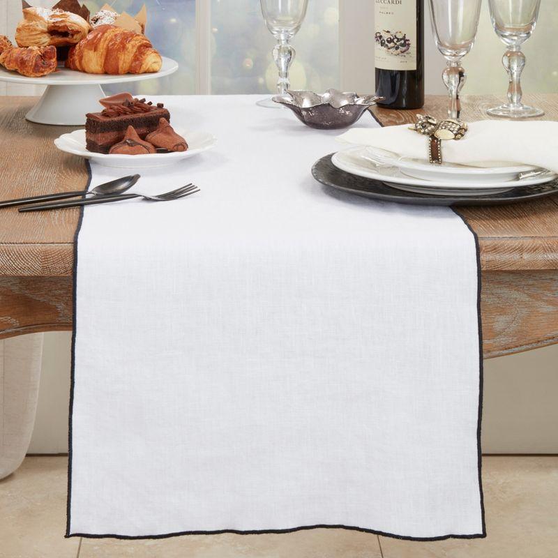 Saro Lifestyle Stonewashed Stitched Edge Table Runner