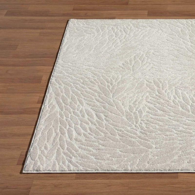 Luxe Weavers Modern Floral Indoor Cream 8x10 Area Rug