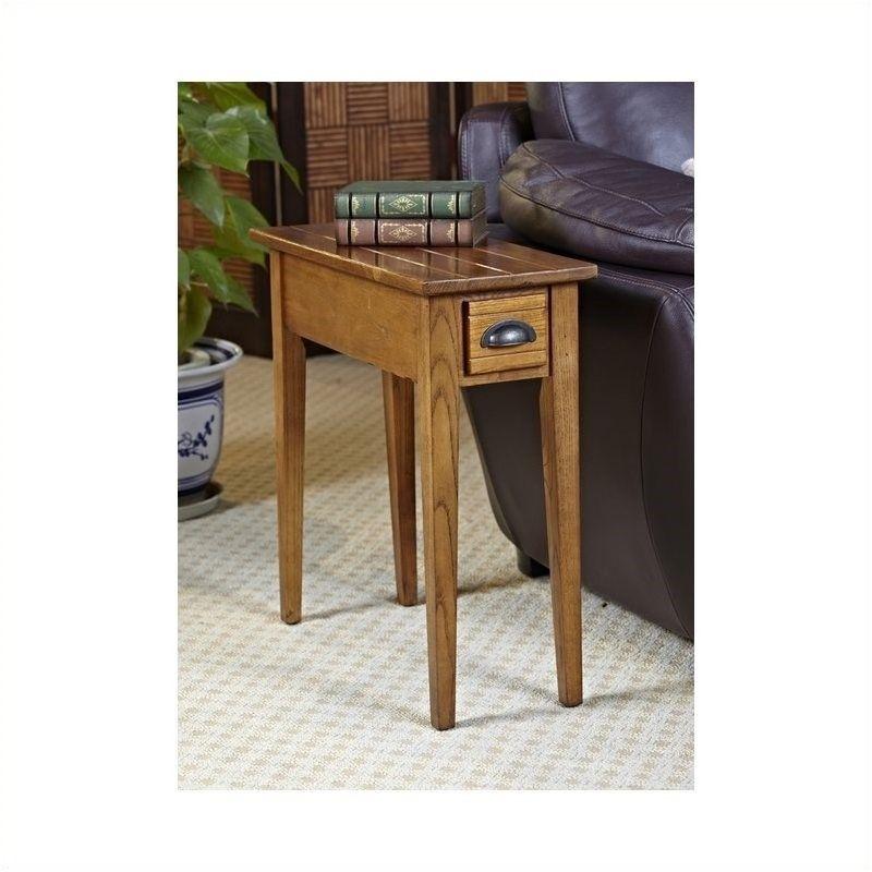 Candleglow Brown Narrow Wood End Table with Storage