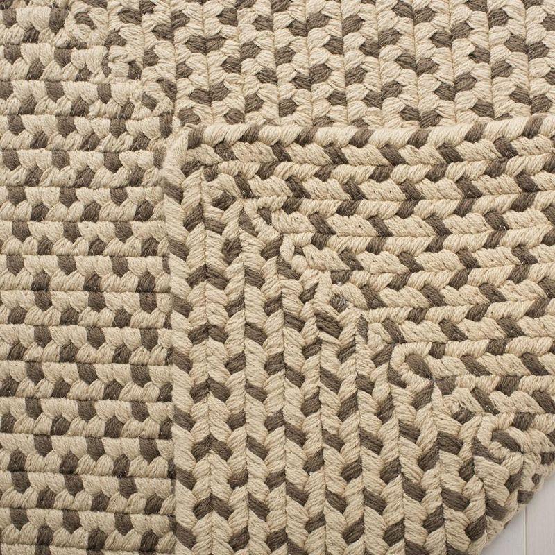 Handmade Ivory Cotton Braided 6' Square Area Rug