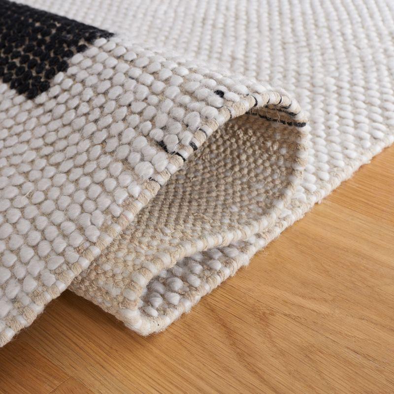Natura NAT324 Flat Weave Indoor Accent Rug - Ivory/Black - 3'x5' - Safavieh