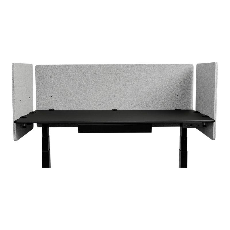 Cool Gray Acoustic Desk Divider with Clamp-On Design