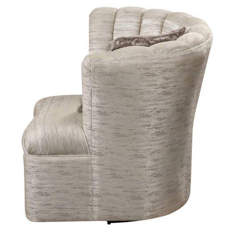 Acme Furniture 41" Athalia Swivel Chair Shimmering Pearl: Linen Upholstery, Wood Frame, No Assembly Required