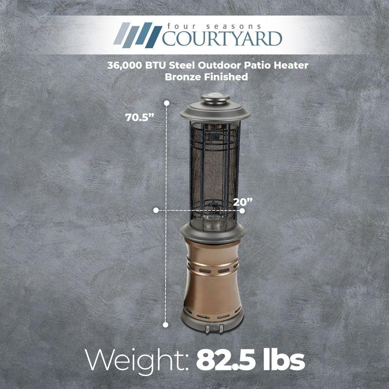 Bronze 36,000 BTU Propane Patio Heater with Emergency Shut Off