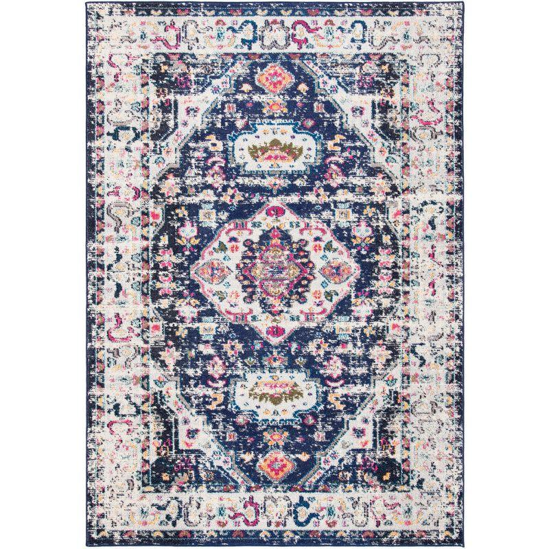 Madison MAD468 Power Loomed Indoor Area Rug - Navy/Ivory - 4'x6' - Safavieh
