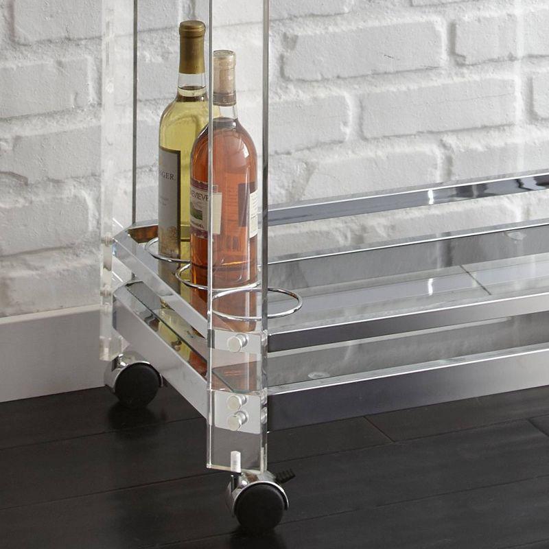 Aerin Server Cart Acrylic and Chrome - Steve Silver