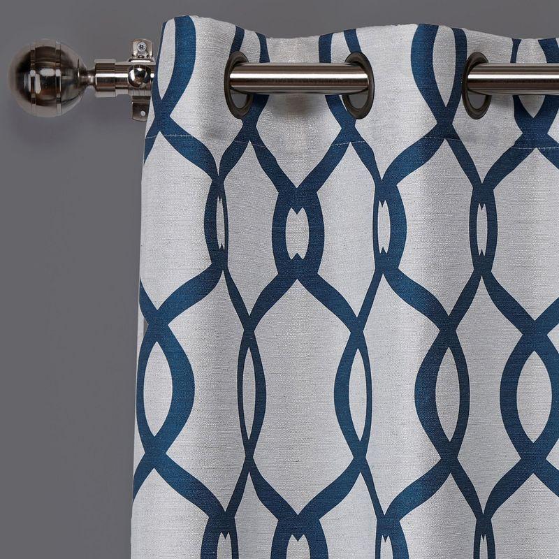 EXCLUSIVE HOME Kochi Light Filtering Linen Blend Grommet Top Curtain Panel Pair, 54"x84", Teal