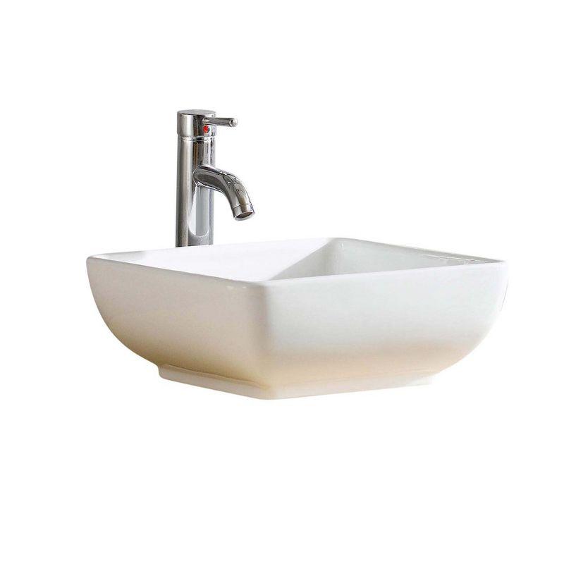 Fine Fixtures Stylized Vessel Bathroom Sink Vitreous China - Square