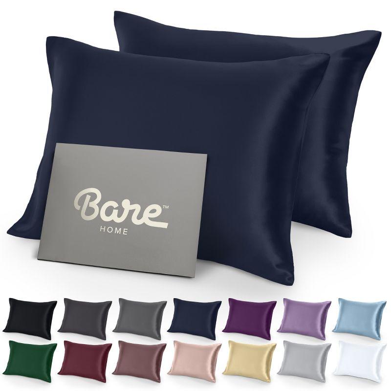 Bare Home Soft Poly Satin Pillowcase Set