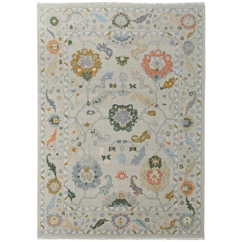 Karina Blue and Ivory Hand-Knotted Wool Area Rug