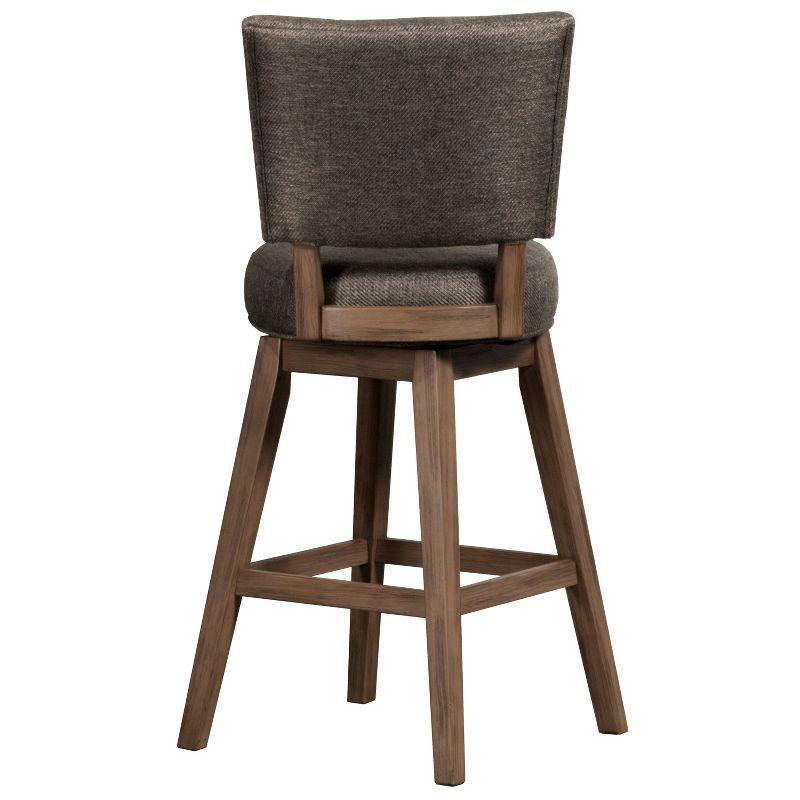 26" Lanning Swivel Counter Height Barstool Chocolate Brown - Hillsdale Furniture: Rubberwood, Tufted Back