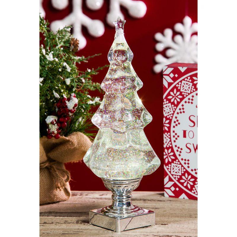 Evergreen Beautiful Christmas LED Liquid Motion Glitter Christmas Tree Table Top Decor - 5 x 5 x 14 Inches Indoor/Outdoor Decoration