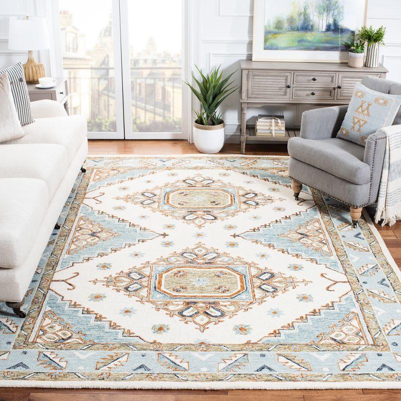 Capri CPR209 Hand Tufted Area Rug - Ivory/Rust - 8'x10' - Safavieh.