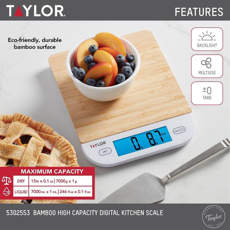 Taylor Taylor Digital Eco-Friendly Bamboo Kitchen Food Scale