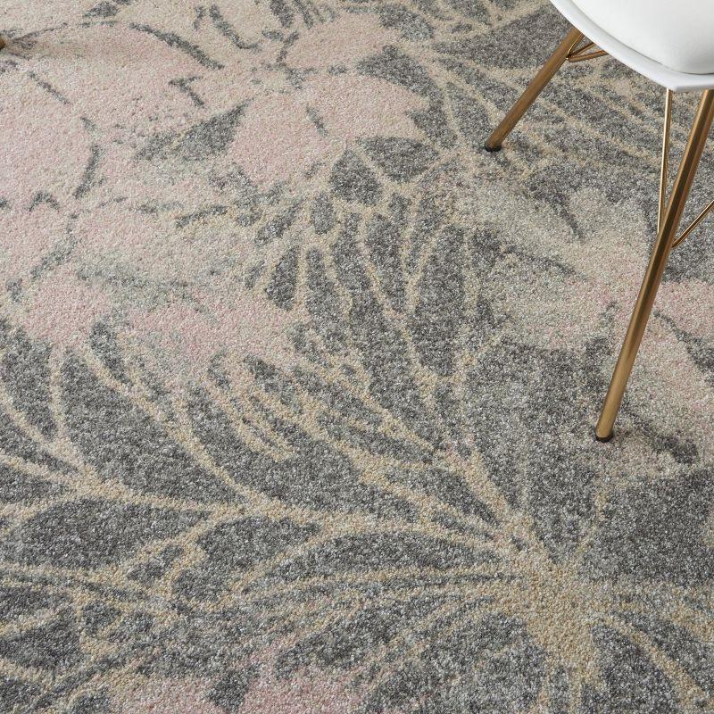 Tranquil TRA08 Beige/Navy Area Rug Contemporary Ombre Floral By Nourison