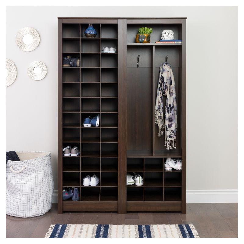 Espresso 36-Cubby Space-Saving Shoe Storage Cabinet