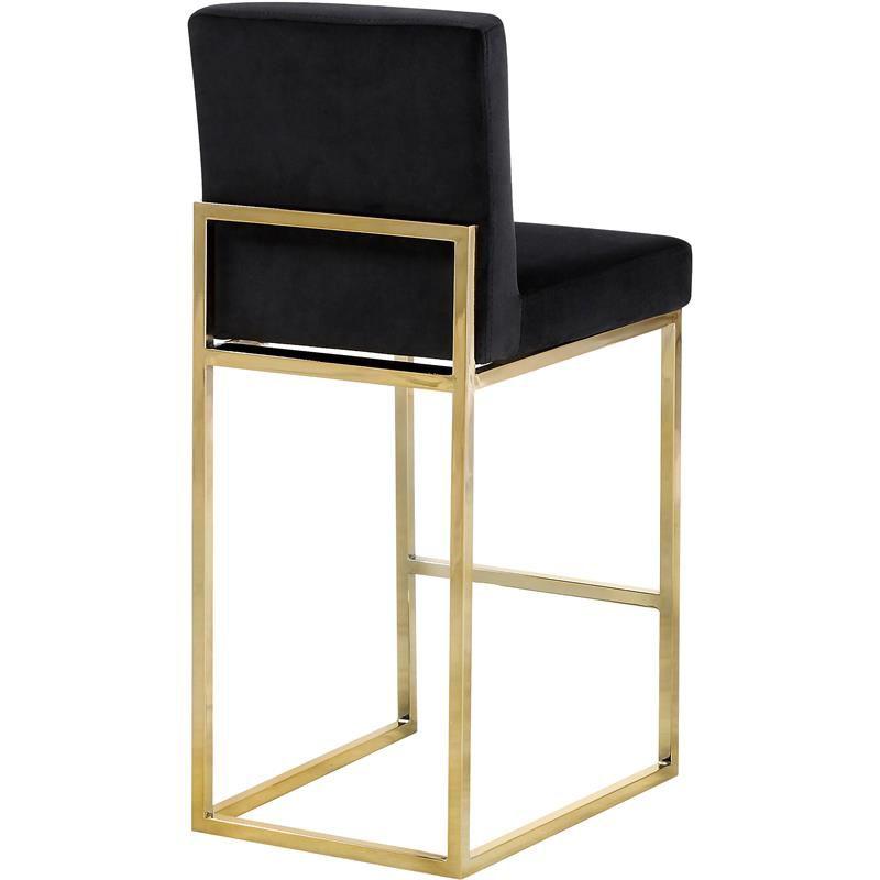 Meridian Furniture Giselle 26"H Velvet Counter Stool in Black