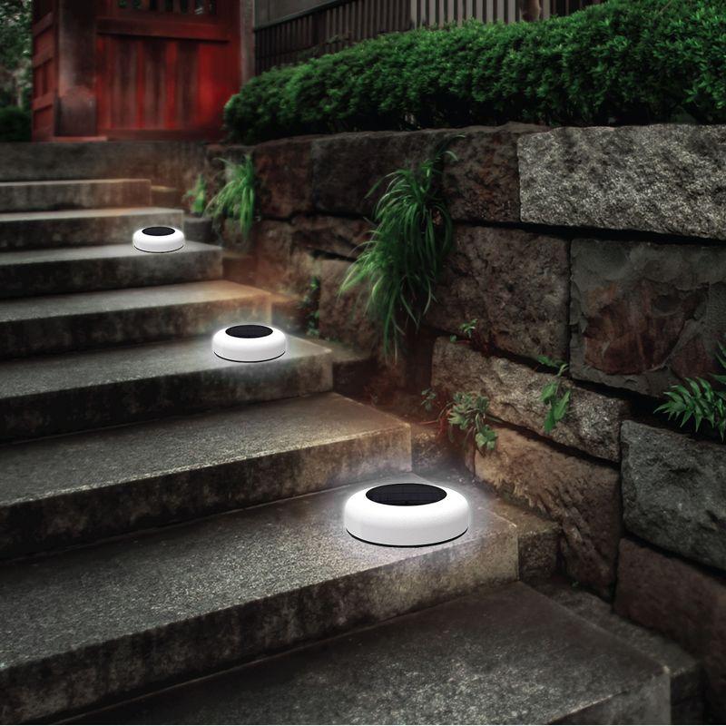 Bell+Howell Color Changing Outdoor Solar Powered Garden Disk Lights, Wireless Auto On/off Lights