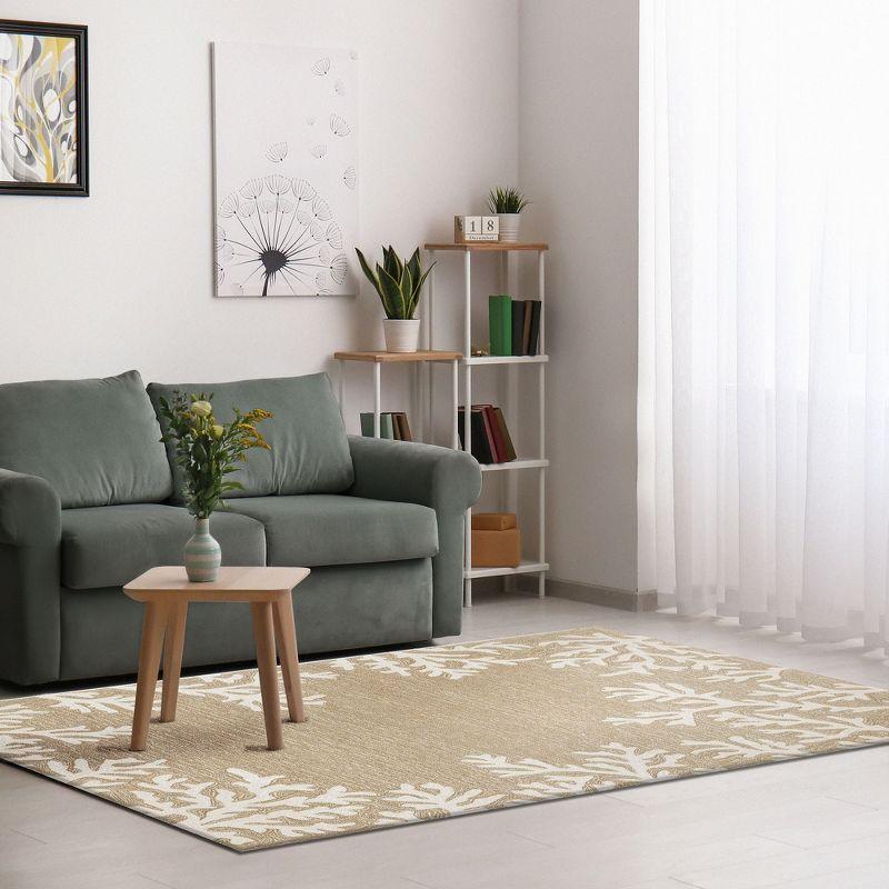 Coral Border Outdoor Rug