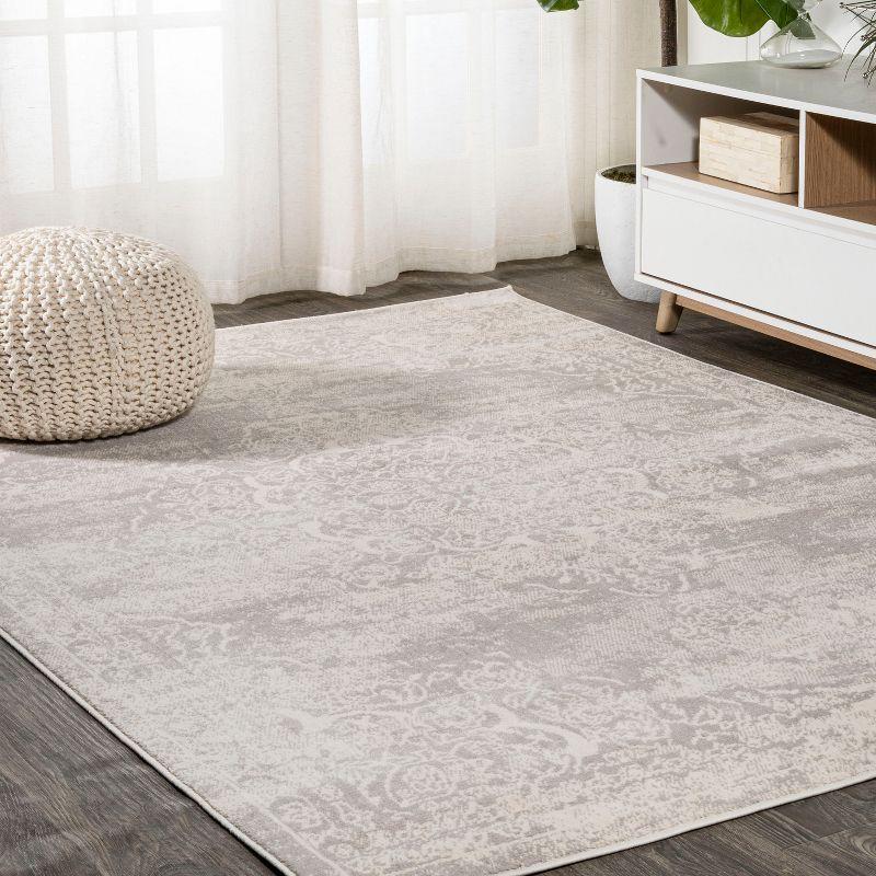 8'x10' Alhambra Ornate Medallion Modern Area Rug, Ivory - JONATHAN Y