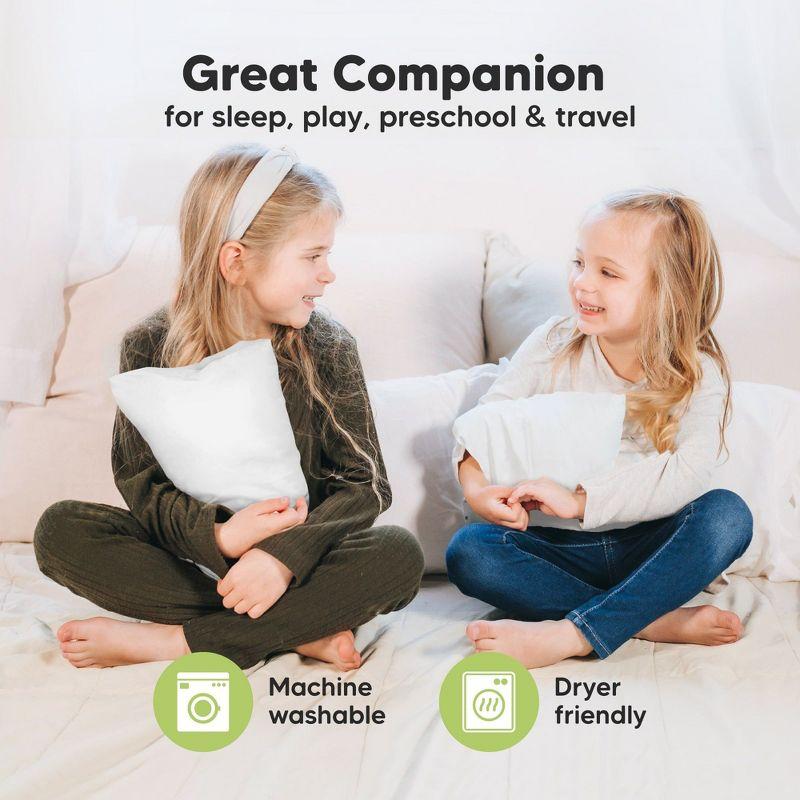 KeaBabies Mini Toddler Pillow with Pillowcase, 9x13 Small Pillow for Toddler, Soft Kids Pillow for Sleeping, Travel, Age 2-4 (Soft White)