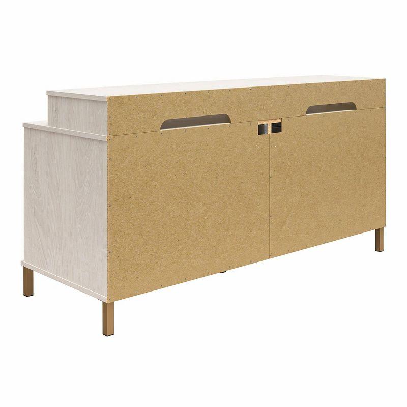 Kalissa 59'' White Oak Media Dresser with Gold Accents for TVs Up to 50"