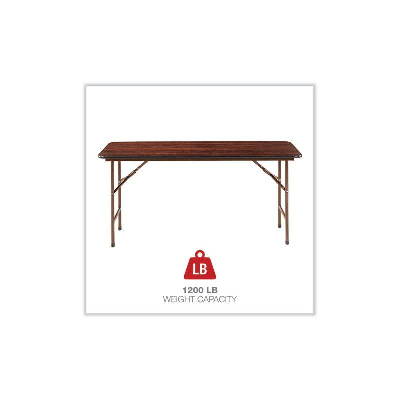 Alera Wood Folding Table, Rectangular, 59.88w x 17.75d x 29.13h, Mahogany