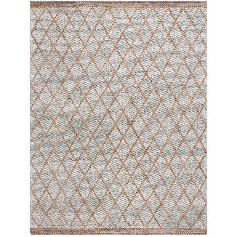 Natura NAT223 Hand Woven Indoor Area Rug - Teal/Natural - 8'x10' - Safavieh