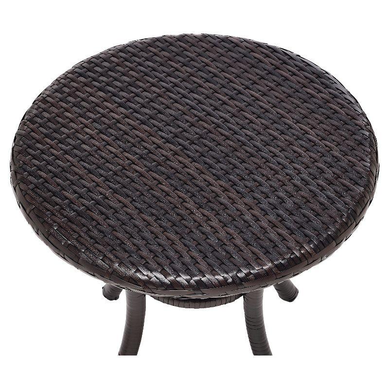 Crosley Palm Harbor Outdoor Wicker Round Side Table in Brown