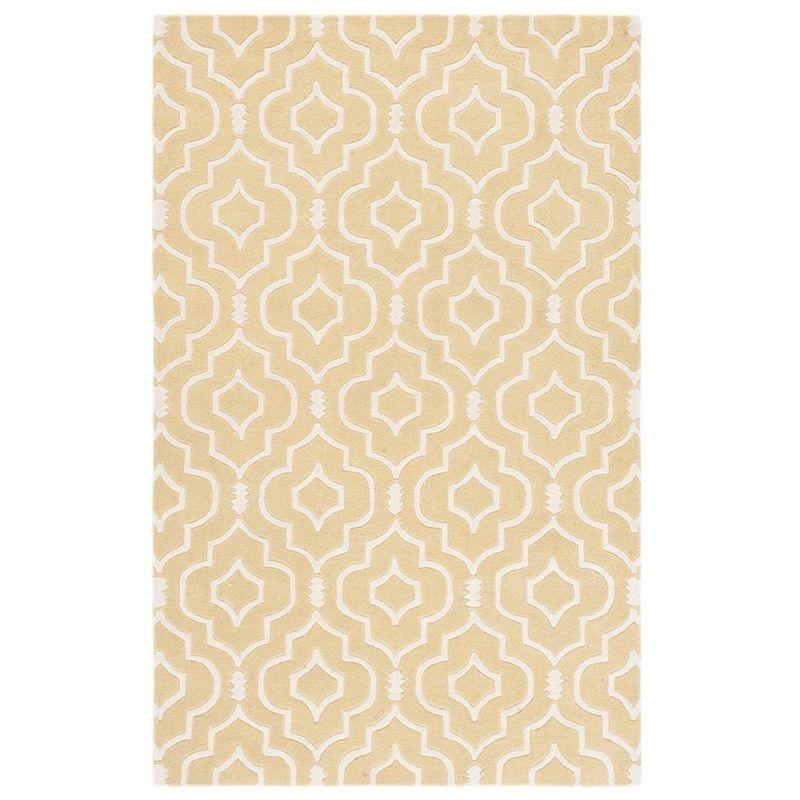 Chatham CHT736 Hand Tufted Area Rug Light Gold / Ivory 5' X 8' - Safavieh.