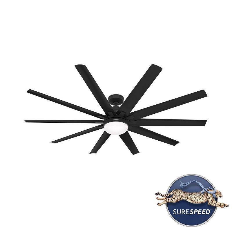 Overton 10 - Blade Standard Ceiling Fan with Wall Control and Light Kit Included