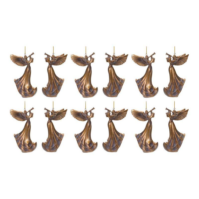 Melrose Bronze Trumpet Angel Ornament (Set of 6)