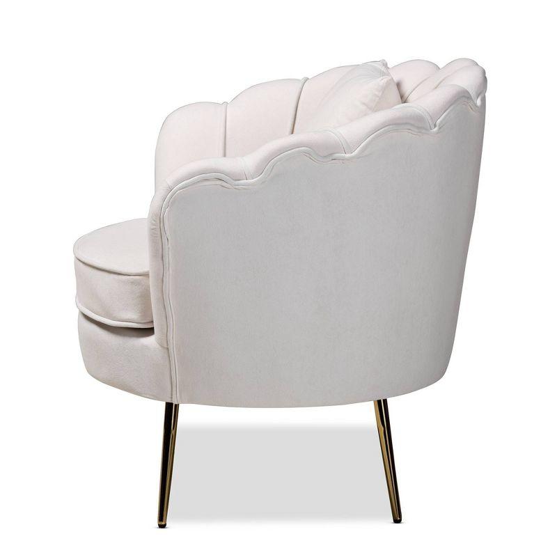 Garson Velvet and Metal Accent Chair - Baxton Studio