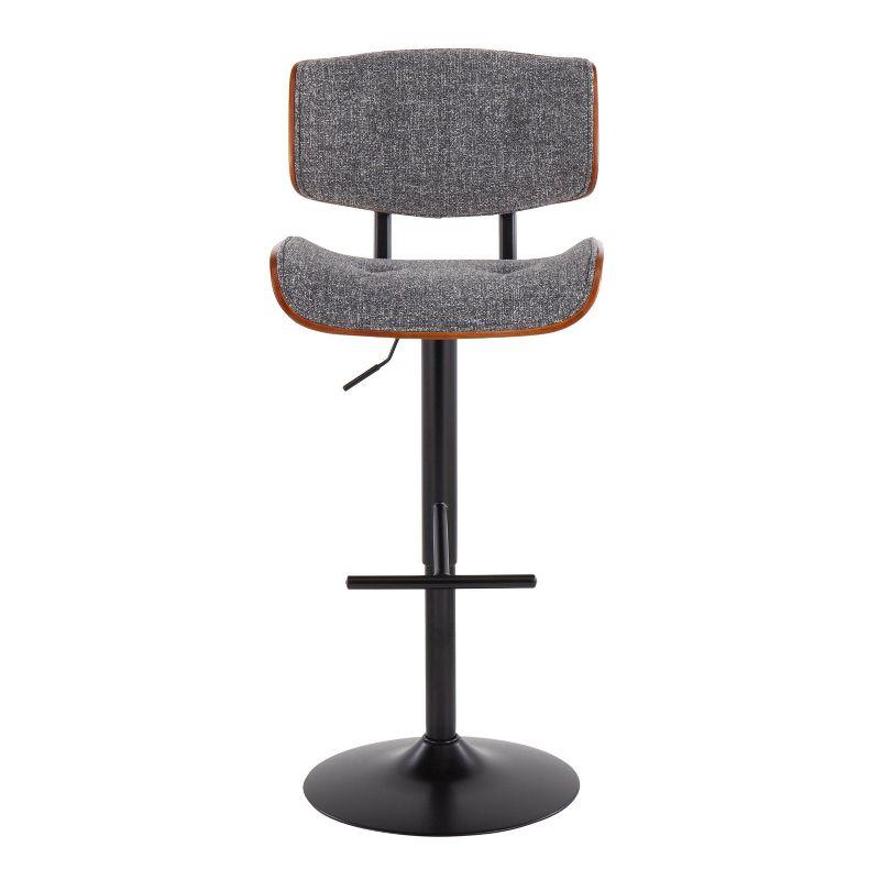 Set of 2 Lombardi Mid-Century Modern Adjustable Counter Height Barstool - Lumisource