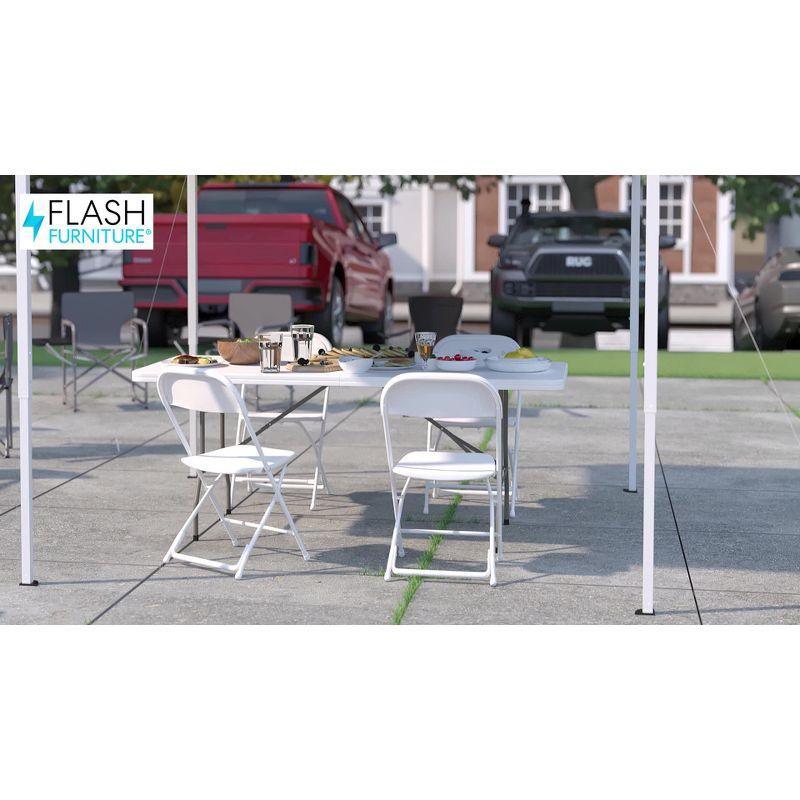 Lennon 8' x 8' Pop Up Canopy, Folding Table and 4 Folding Chairs Bundle